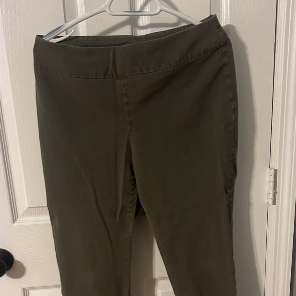 Chico's Olive Green Skinny Ponte Pull-On Pants